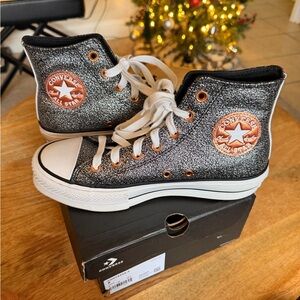 Converse Glitter Black and Copper High-Tops